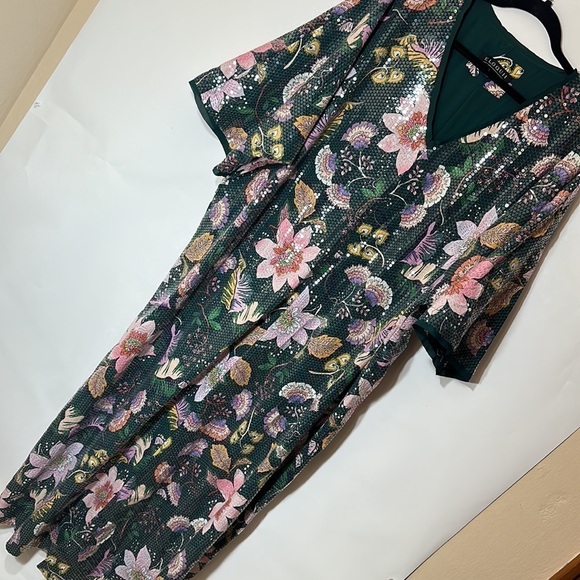 ELOQUII 18 / 20 Slit Front floral Print Sequin Maxi Dress - Picture 10 of 15